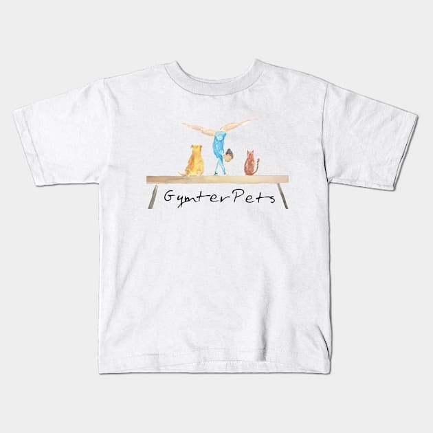 GymterPets Balance Beam Kids T-Shirt by GymterPets